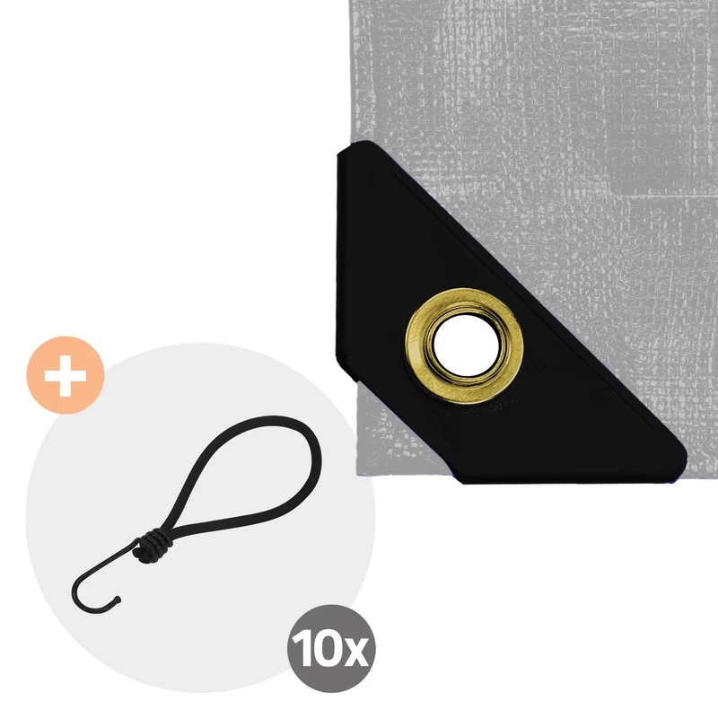 Abdeckplane Gewebeplane mit Ösen 650 g/m² Grau aus PVC