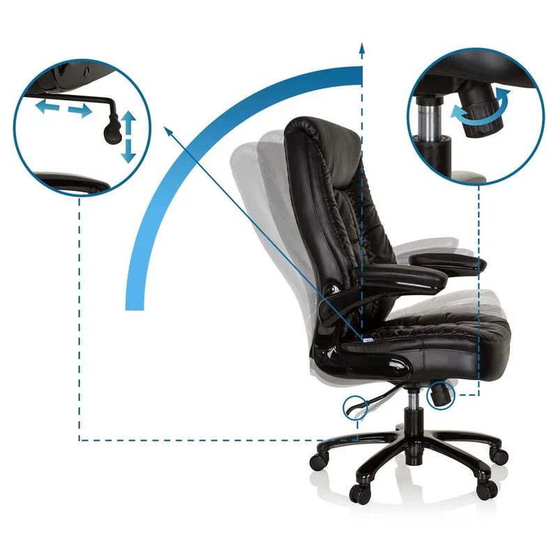 B-Ware hjh OFFICE Schwerlaststuhl INSTRUCTOR III XXL Kunstleder schwarz 220kg belastbar