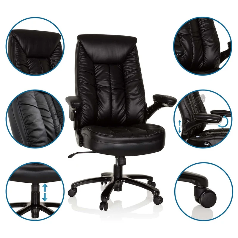 B-Ware hjh OFFICE Schwerlaststuhl INSTRUCTOR III XXL Kunstleder schwarz 220kg belastbar