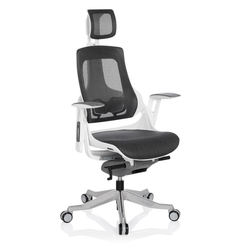 B-Ware hjh OFFICE Bürostuhl Drehstuhl SPEKTRE Netzstoff Grau Armlehnen