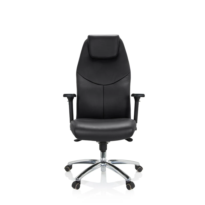 B-Ware hjh OFFICE Chefsessel Bürostuhl Leder schwarz FERRARA Ergonomie Armlehne 220kg