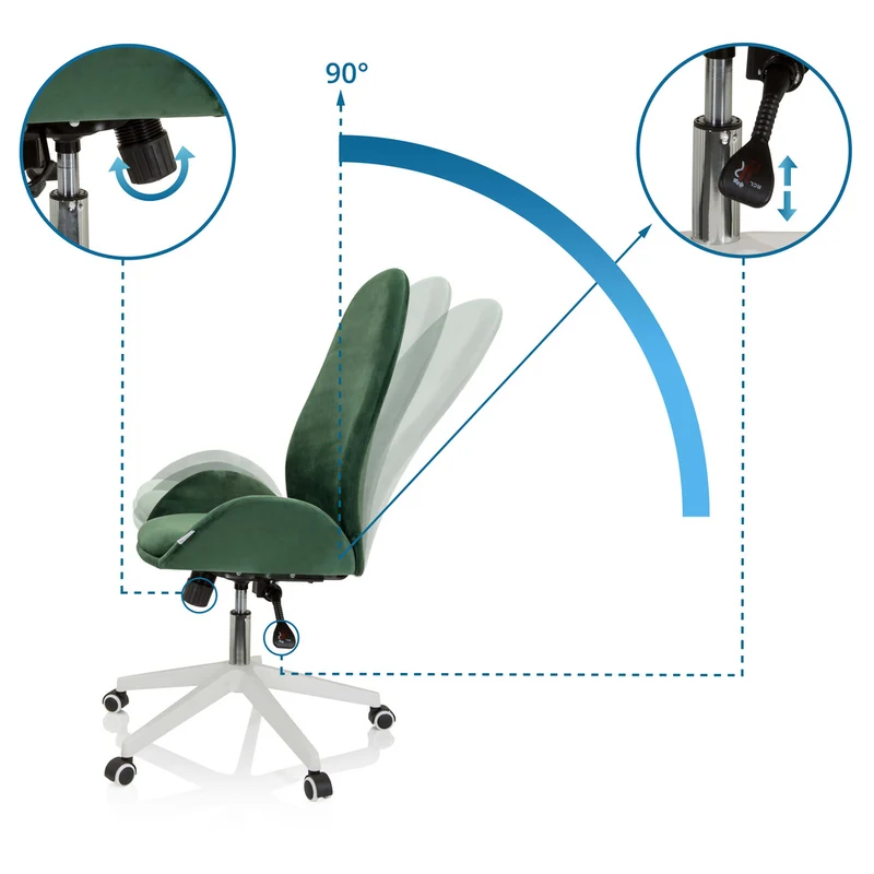 B-Ware hjh OFFICE AVEA Bürostuhl Drehstuhl Stuhl Schreibtischstuhl Home Office Samt