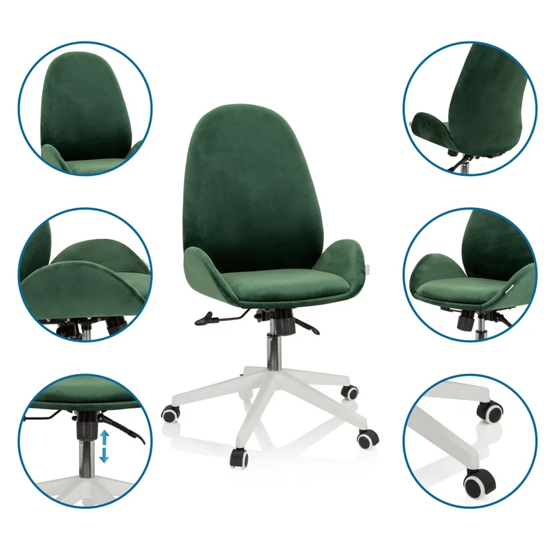B-Ware hjh OFFICE AVEA Bürostuhl Drehstuhl Stuhl Schreibtischstuhl Home Office Samt