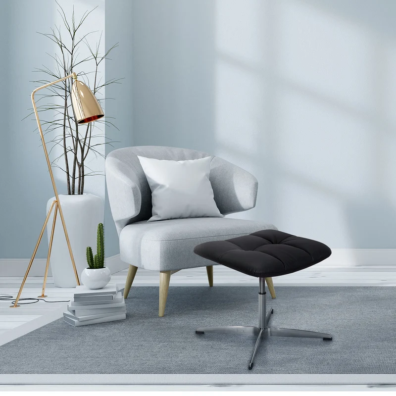 B-Ware hjh OFFICE Hocker Drehstuhl SARANTO Sitzhocker Sitz-Hocker Kunstleder schwarz