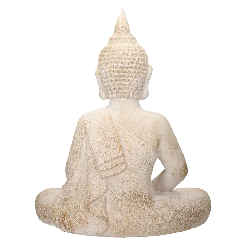 ECD Germany | Buddha Figur sitzend aus wetterfestem Polyresin, Dekoration für Haus, Wohnung & Garten
