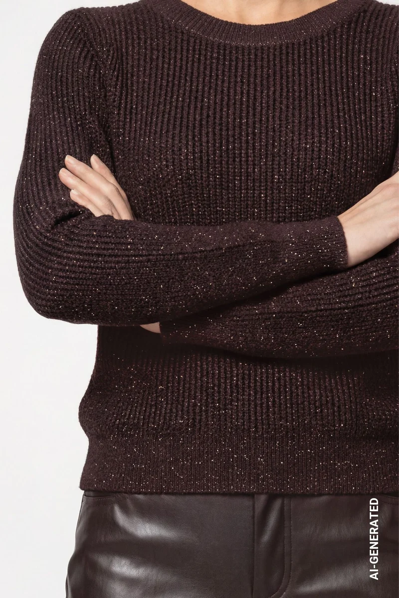 Basic-Strickpullover mit Lurex