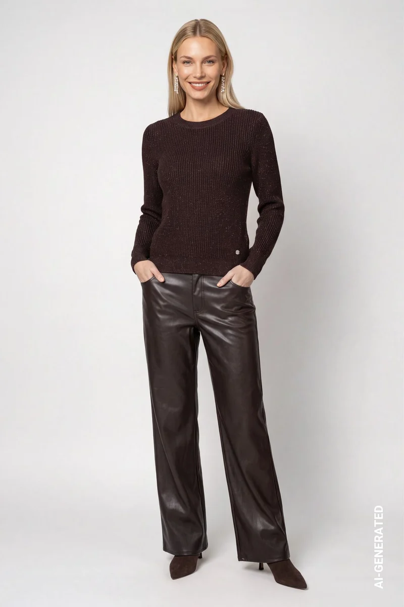 Basic-Strickpullover mit Lurex