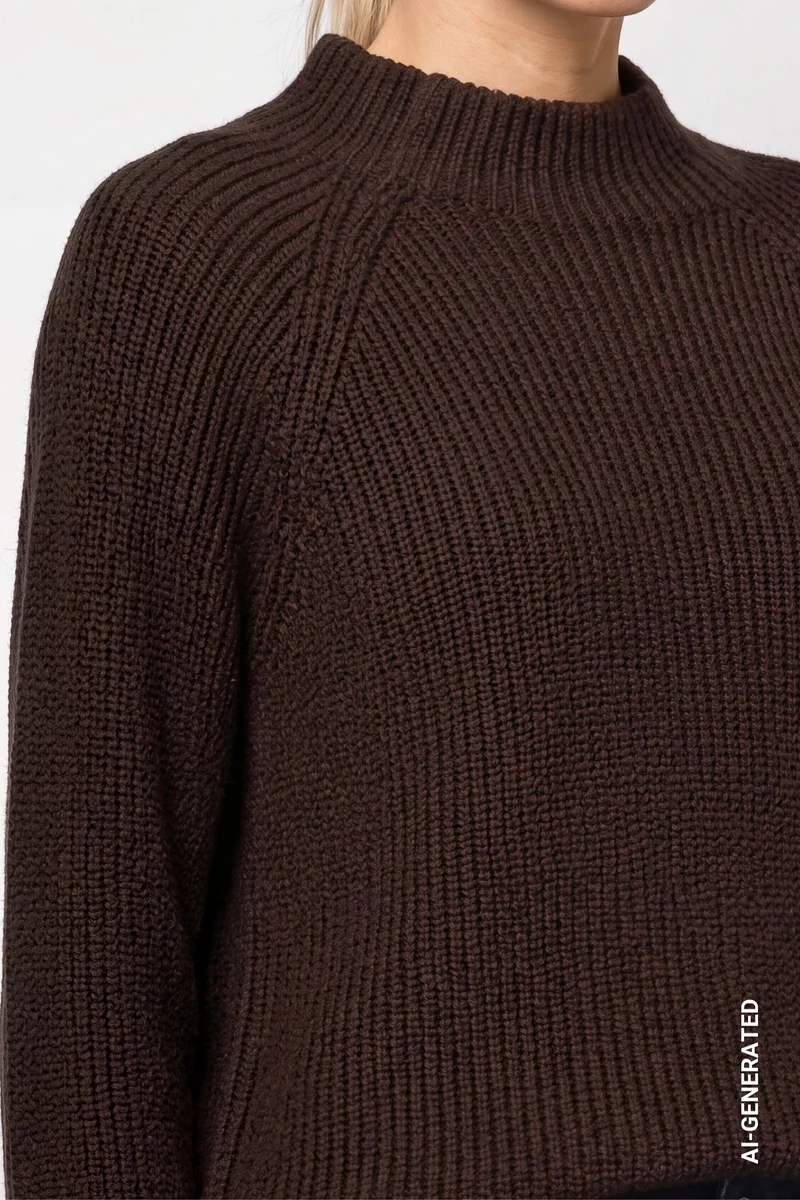 Strickpullover mit Stehkragen