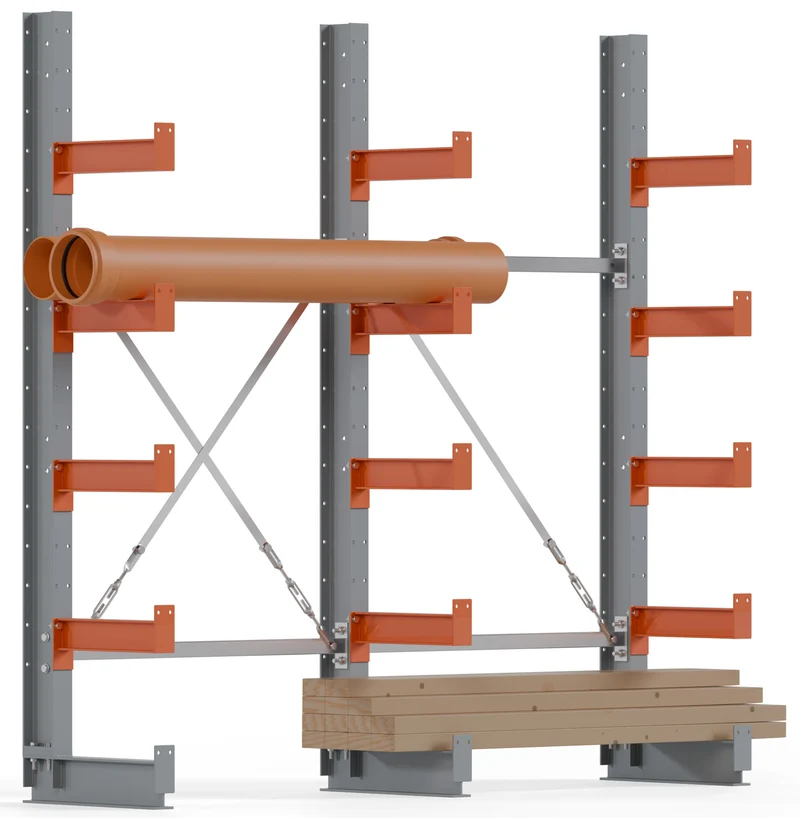 Kragarmregal Grundfeld + Anbaufeld Komplettset