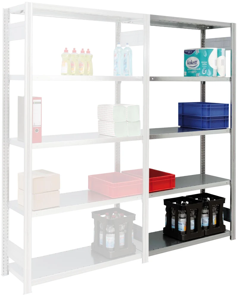 Fachbodenregal Anbauregal mit Fachlast 350 kg – verzinktes Stecksystem