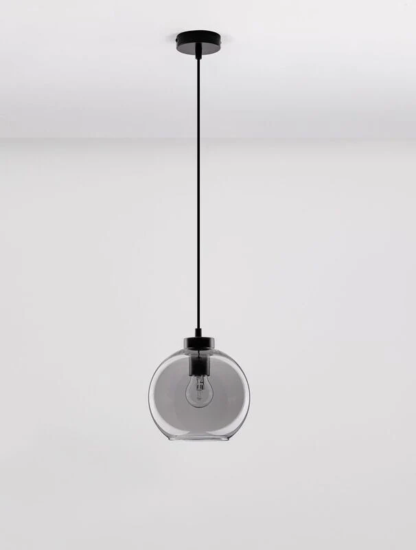 B-Ware Nova Luce Pendelleuchte Hängeleuchte PALMER E27 LED Schwarz dimmbar Glas Ø 20cm