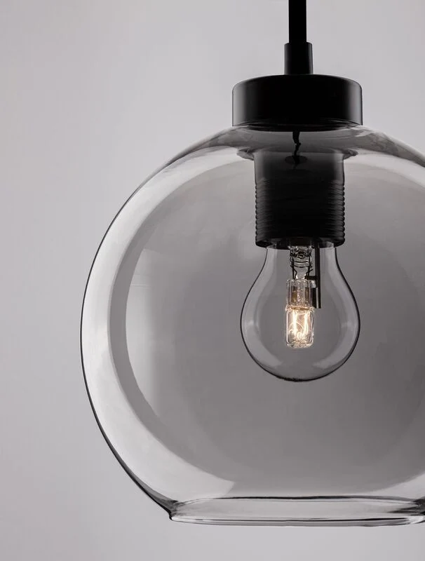 B-Ware Nova Luce Pendelleuchte Hängeleuchte PALMER E27 LED Schwarz dimmbar Glas Ø 20cm