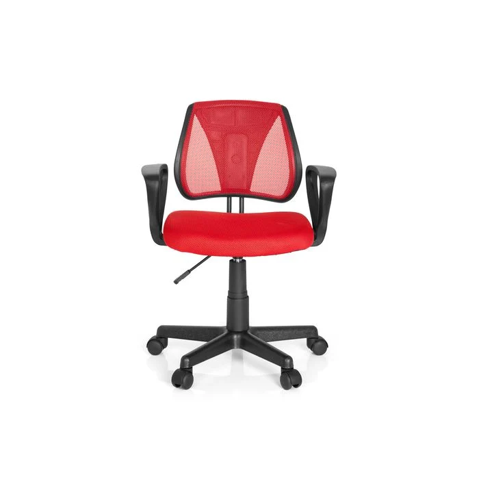 B-Ware hjh OFFICE Kinderdrehstuhl KIDDY CD Stoff Netzstoff Armlehnen Rot Kinderstuhl