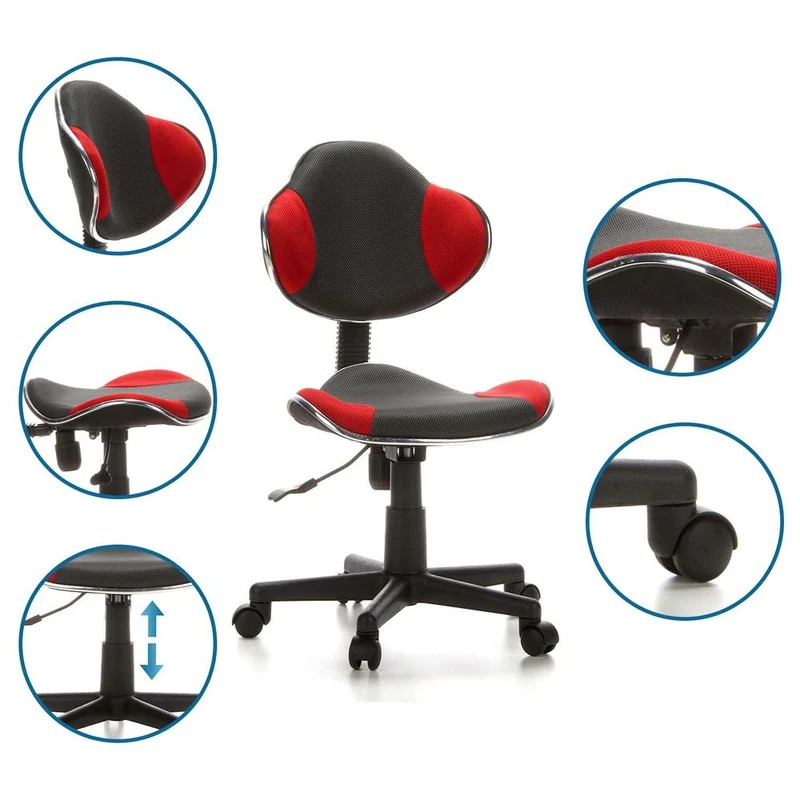 B-Ware hjh OFFICE Kinderschreibtischstuhl Kinderstuhl KIDDY GTI-2 Stuhl Stoff grau rot