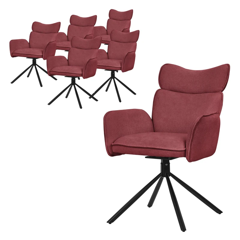 ML-Design | Esszimmerstuhl Set mit Metallbeinen Rücken- & Armlehne 63x68x89 cm, bis 120 kg, Küchenstuhl Wohnzimmerstuhl Polsterstuhl