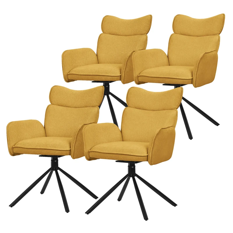ML-Design | Esszimmerstuhl Set mit Metallbeinen Rücken- & Armlehne 63x68x89 cm, bis 120 kg, Küchenstuhl Wohnzimmerstuhl Polsterstuhl