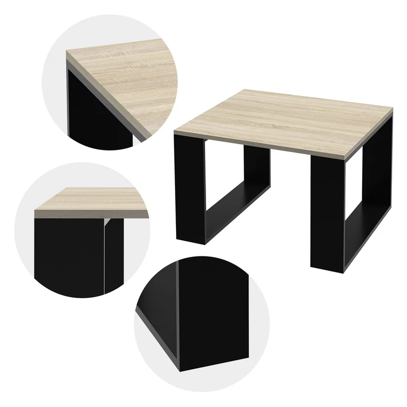 ML-Design | Couchtisch 65x65x40 cm aus Spanplatte, Quadratischer Wohnzimmertisch, Beistelltisch ideal für Wohnzimmer und Büro