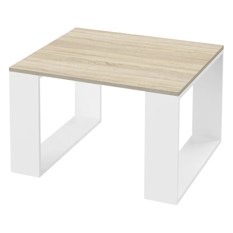 Couchtisch 65x65x40 cm Eiche-Optik/Weiß ML-Design