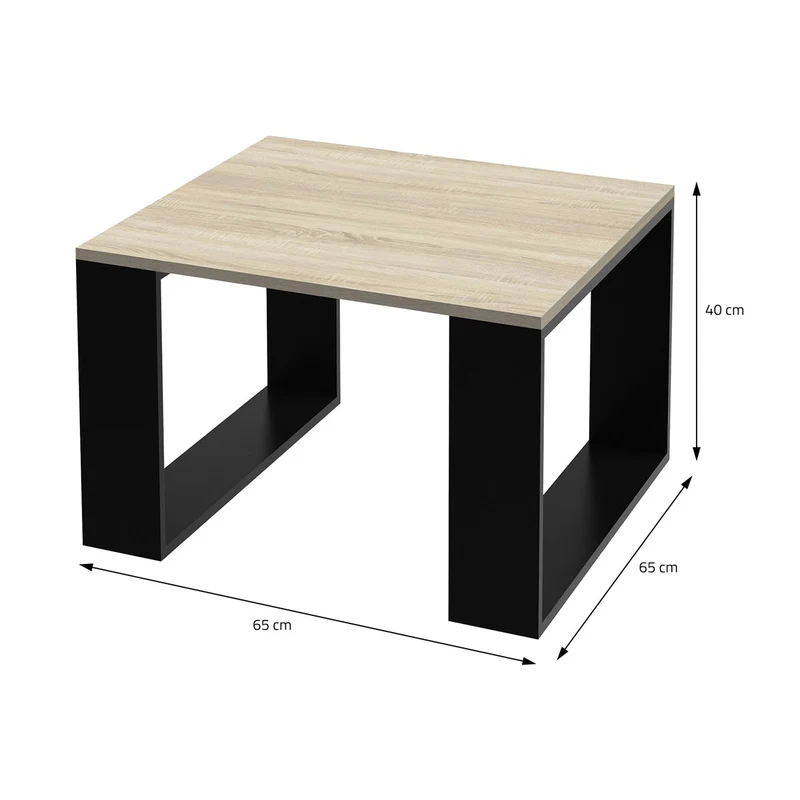 ML-Design | Couchtisch 65x65x40 cm aus Spanplatte, Quadratischer Wohnzimmertisch, Beistelltisch ideal für Wohnzimmer und Büro