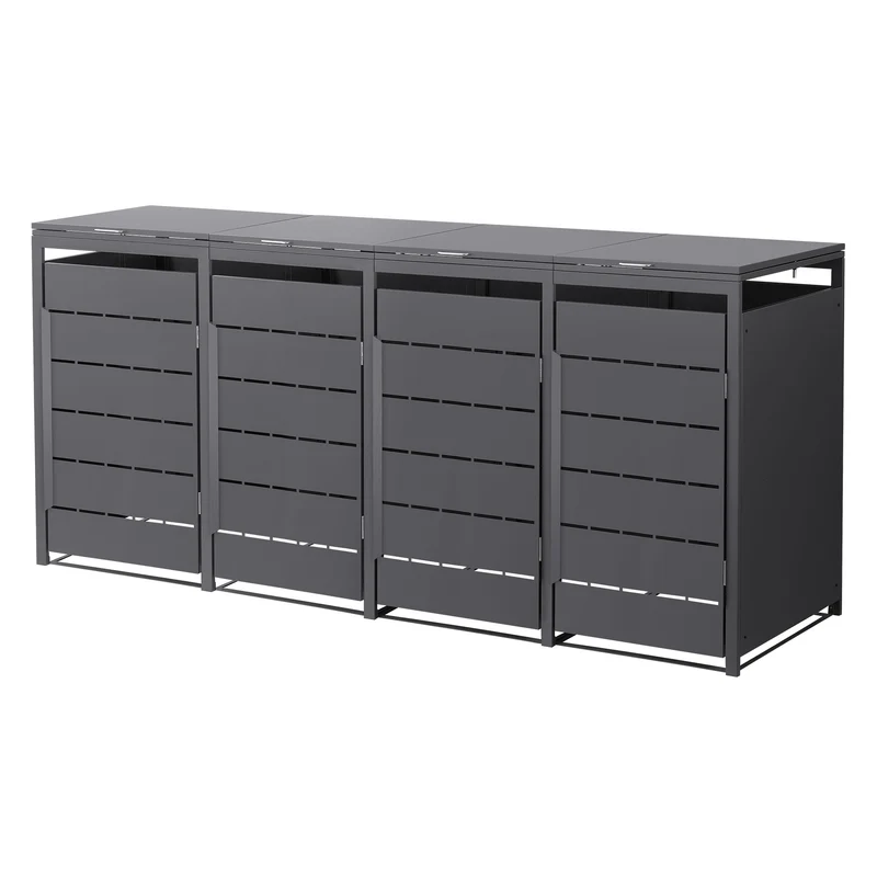 Mülltonnenbox Mülltonnenverkleidung Streben Design für bis zu 4 Tonnen je 240L aus Stahl