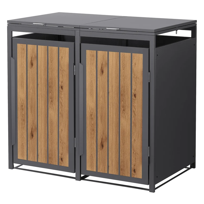 Mülltonnenbox Mülltonnenverkleidung Streben Design für bis zu 4 Tonnen je 240L aus Stahl