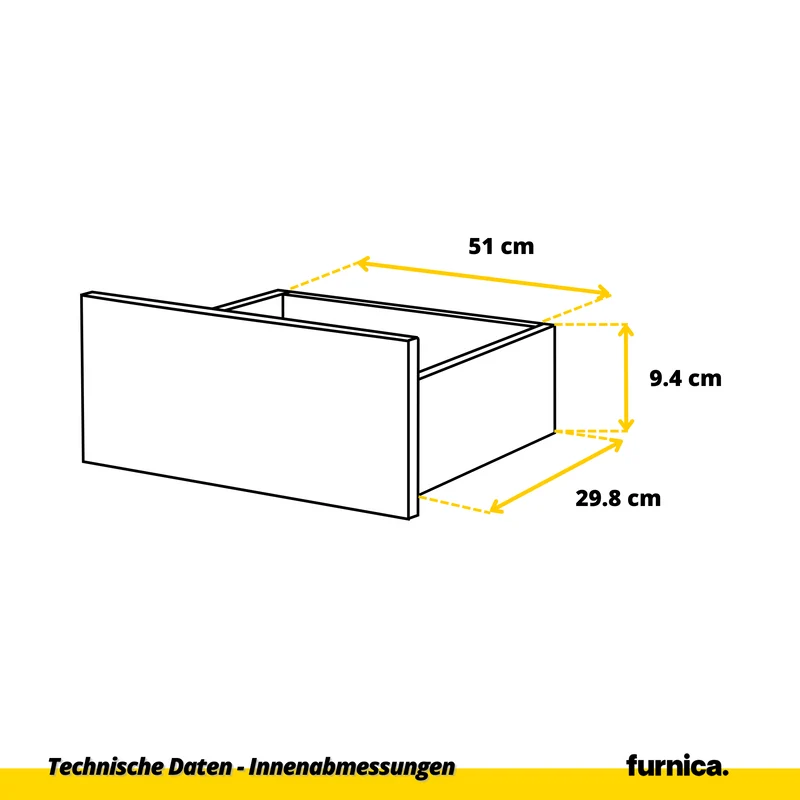 GABRIEL - Kommode / Sideboard mit 4 Schubladen - Anthrazit Grau / Wotan Eiche H92cm B60cm T33cm