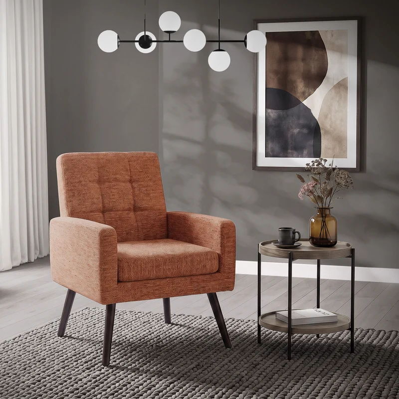 ML-DESIGN | Sessel mit Armlehnen 66,5x80x63,5 cm Stahlgestell/Webstruktur Rot Relaxsessel Lesesessel Polstersessel Fernsehsessel für Wohnzimmer