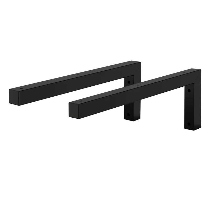 Wandkonsole Regalhalterung 2er Set 400 x 150 mm Schwarz aus Stahl ML-Design