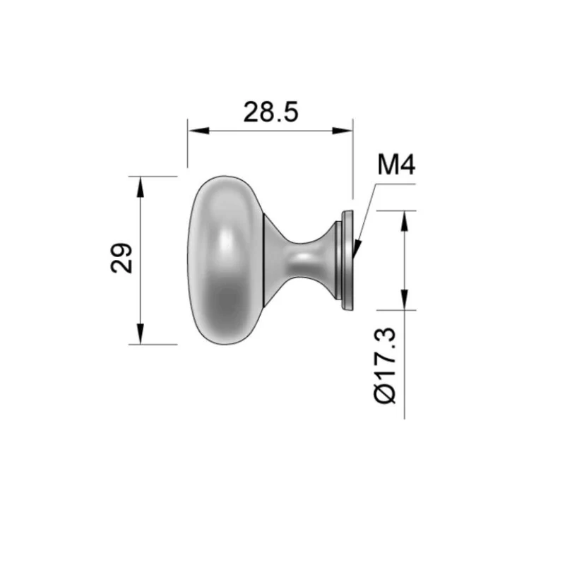 Möbelknopf, Aluminium
