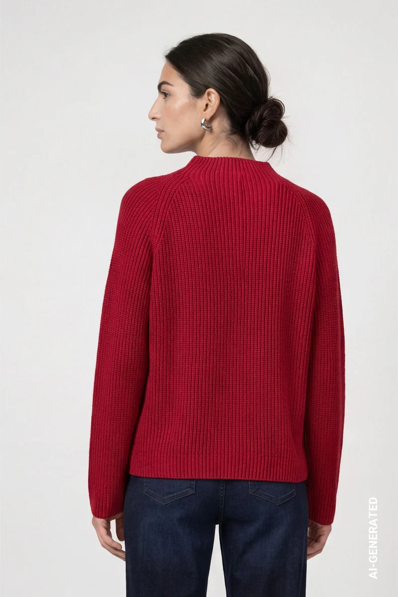 Strickpullover mit Stehkragen