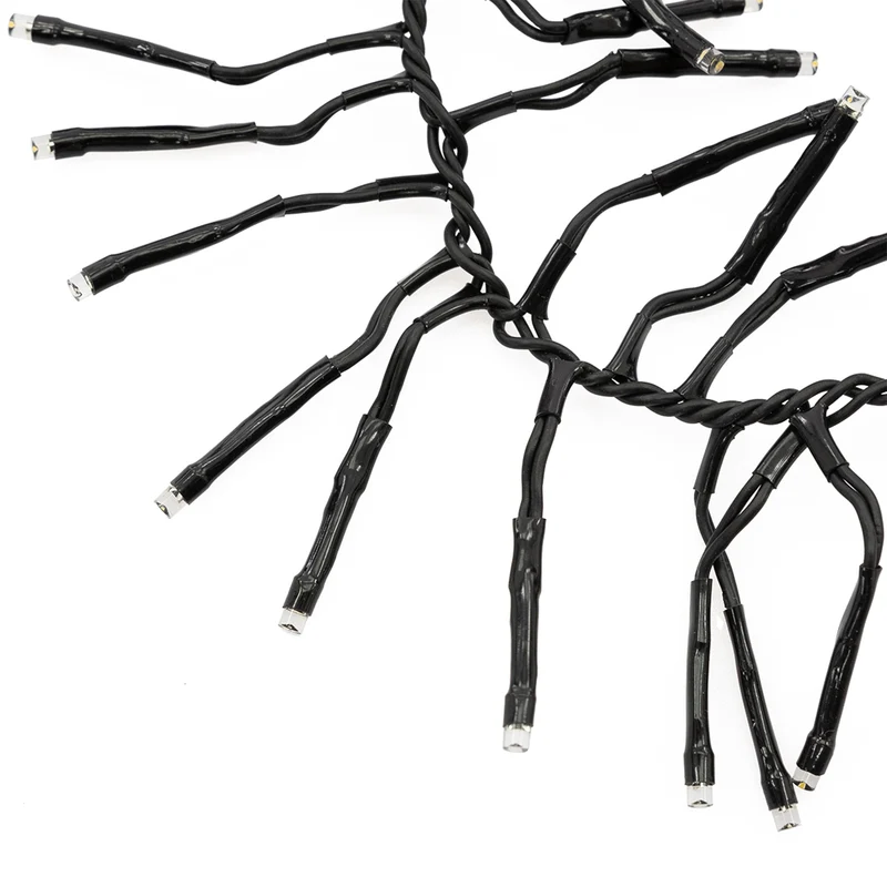 ECD Germany | LED Lichterkette Außen Innen 11 m Warmweiß Weihnachtsbeleuchtung LED Cluster Büschellichterkette Weihnachten wetterfest 1512 LED Timer