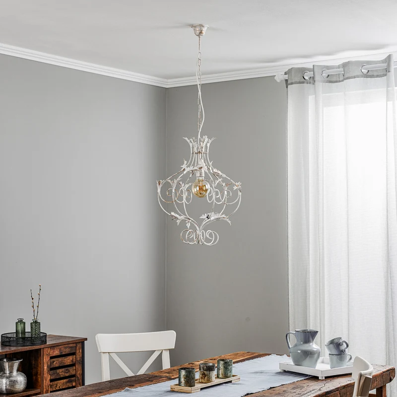 B-Ware Hängeleuchte Contessa LED Pendelleuchte Lampe dimmbar weiß Made in Europe 40cm
