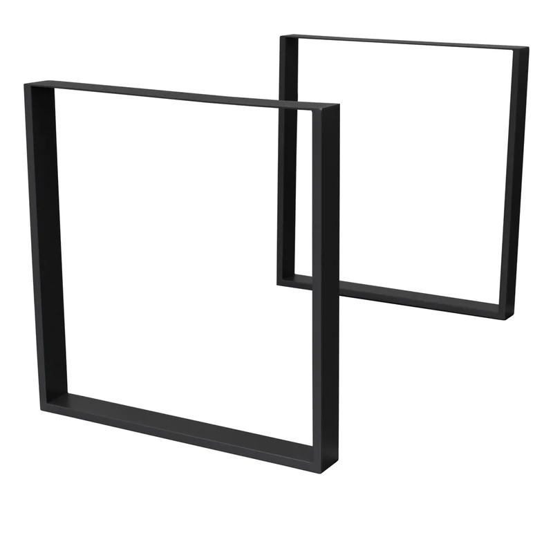 B-Ware Tischbeine 2er Set 80x72 cm Schwarz aus Stahl