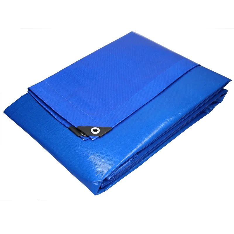 Abdeckplane Gewebeplane mit Ösen 4x6 m 180g/m² in Blau aus PE