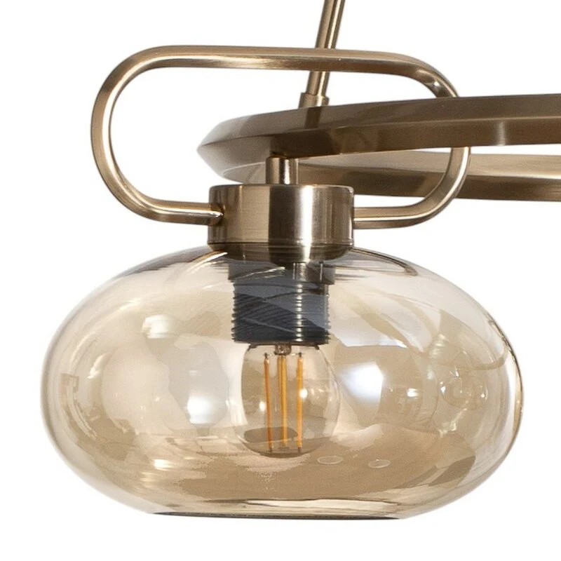 B-Ware Lucea Rolan Hängeleuchte Pendelleuchte Glas messingfarben Ø 56 cm 3-flammig E27