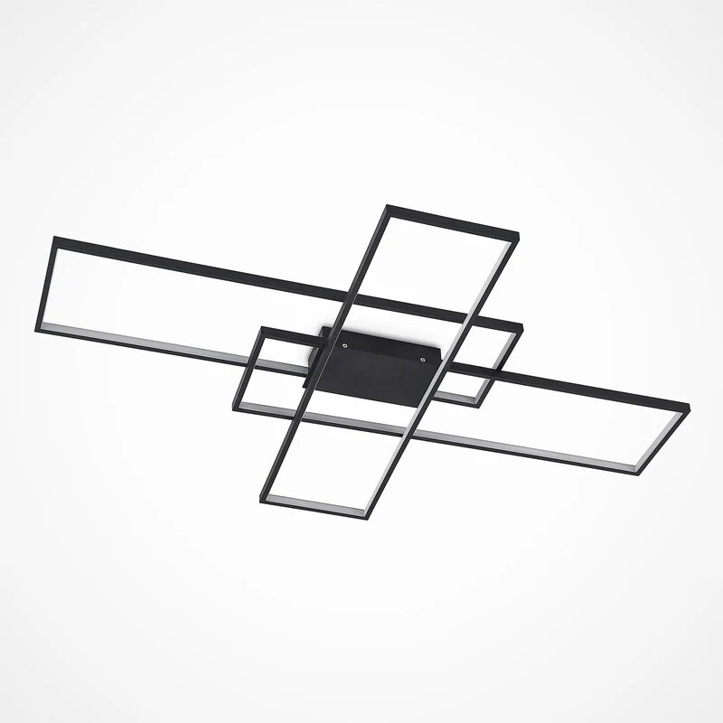 B-Ware Lindby Deckenleuchte Zimmerlampe LED Tetson dimmbar Schwarz Metall Beleuchtung