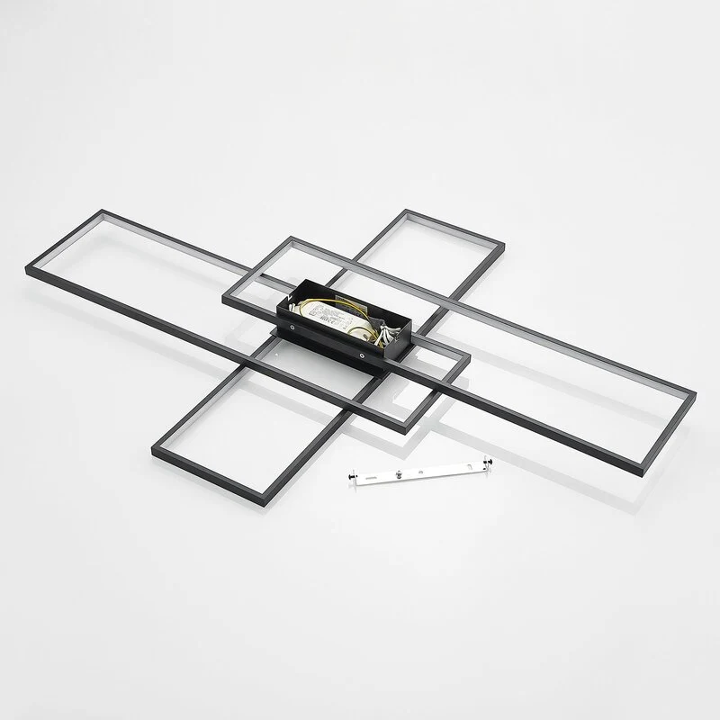 B-Ware Lindby Deckenleuchte Zimmerlampe LED Tetson dimmbar Schwarz Metall Beleuchtung