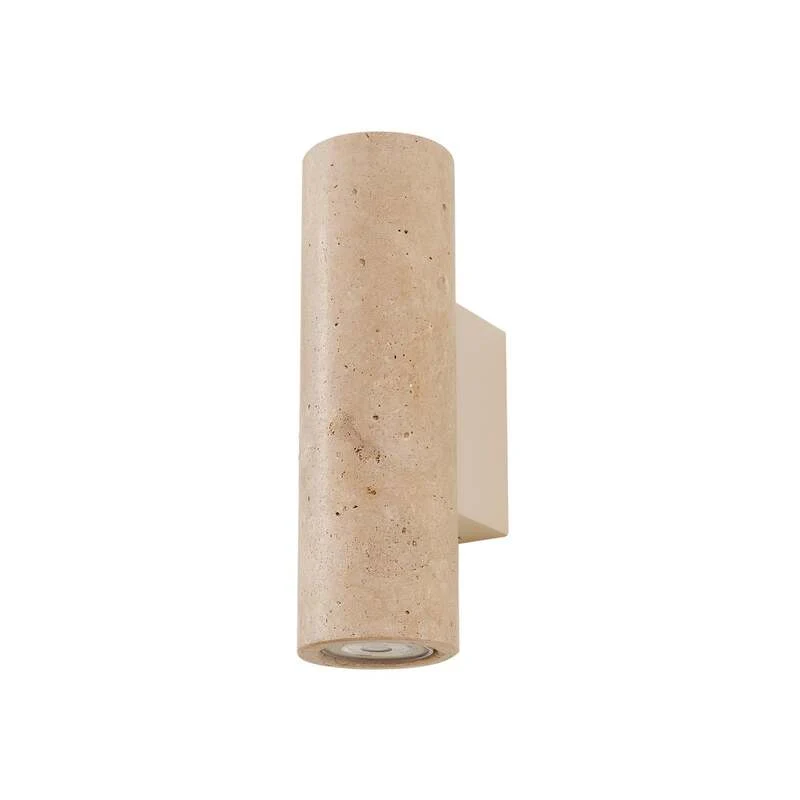 B-Ware Lucande Wandleuchte Tavira Travertin Beige Up Down dimmbar 7x23x11 cm