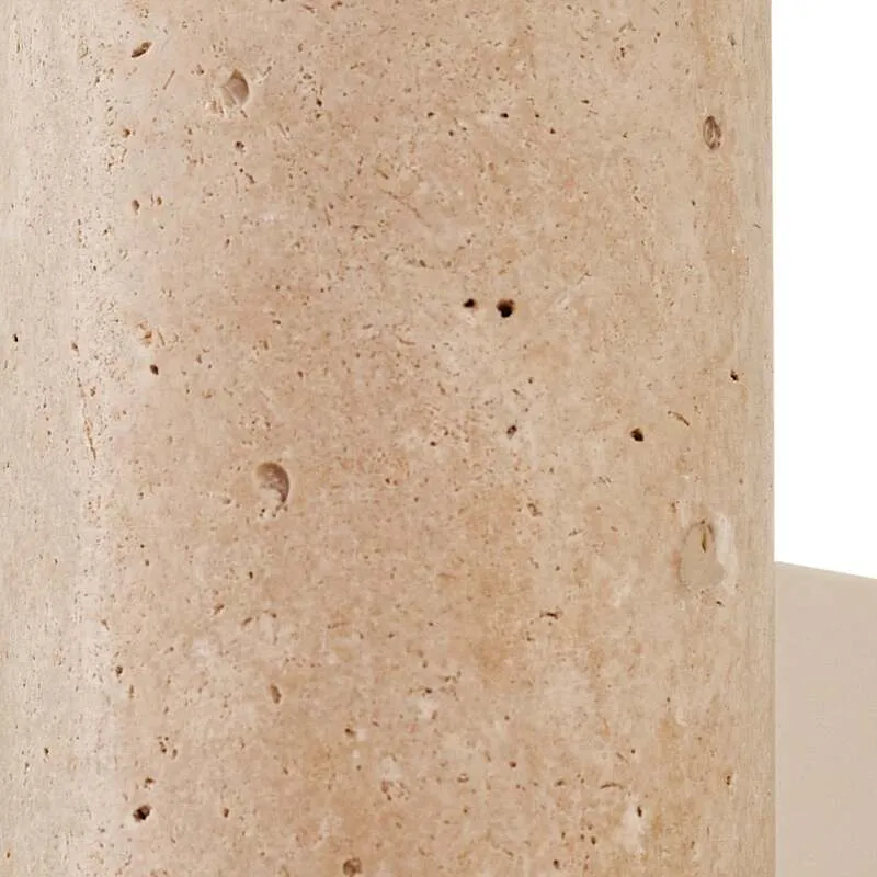 B-Ware Lucande Wandleuchte Tavira Travertin Beige Up Down dimmbar 7x23x11 cm