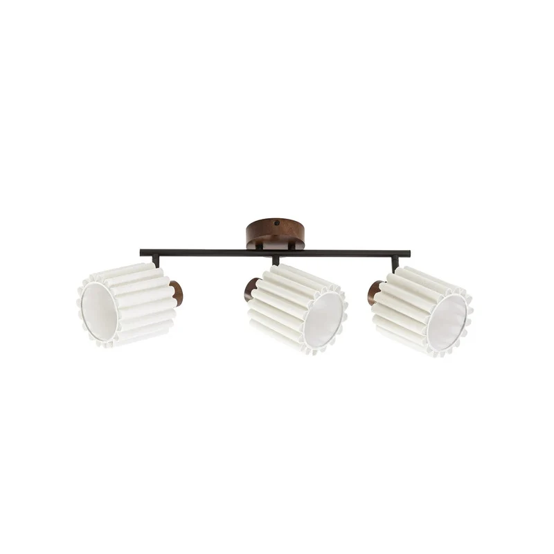 B-Ware Lindby Deckenstrahler Shiloh LED 3-flammig Strahler Lampe Walnussholz beige