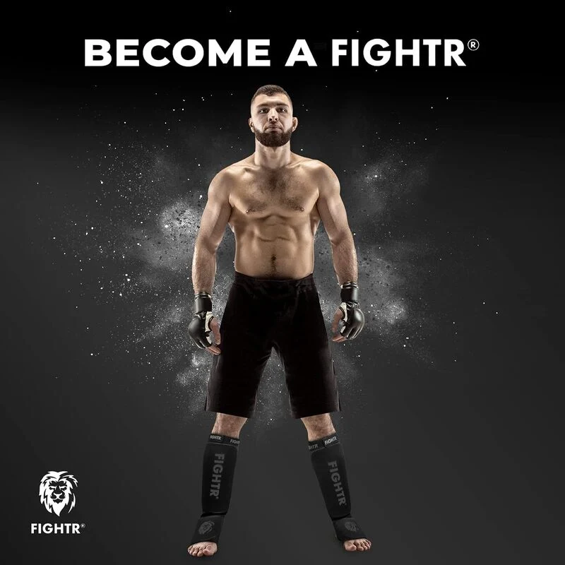 B-Ware FIGHTR MMA Kopfschutz Core All Black XL verstellbar für Boxen und Sparring 78cm