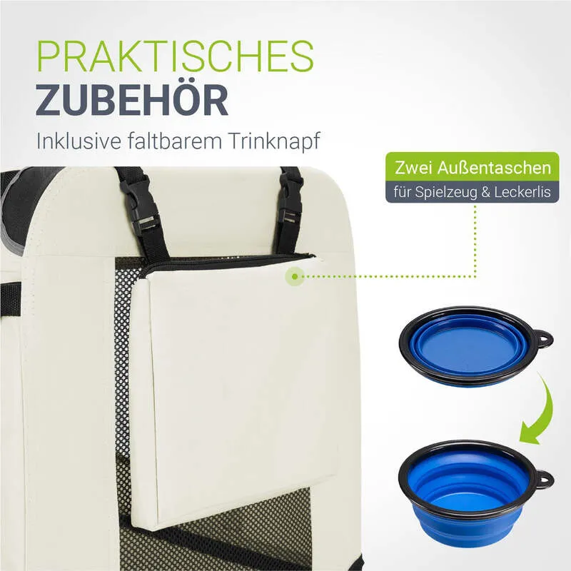 B-Ware Hundebox Auto faltbar Lassie Transportbox kleine Hunde Liegedecke Größe M beige