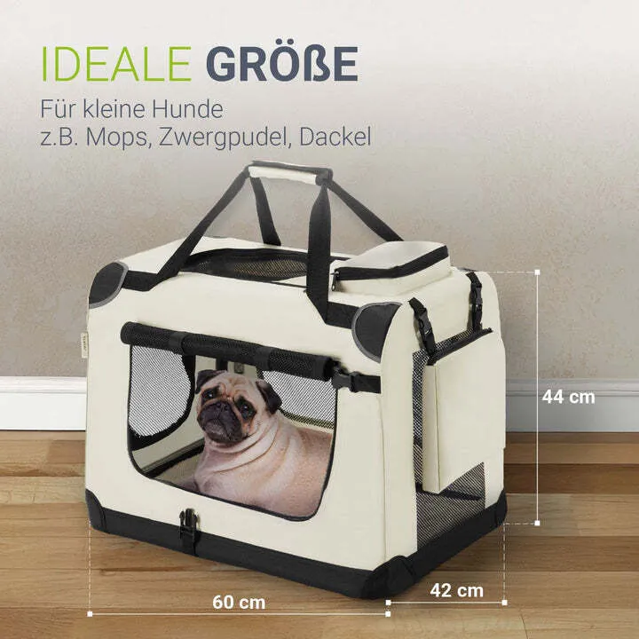 B-Ware Hundebox Auto faltbar Lassie Transportbox kleine Hunde Liegedecke Größe M beige