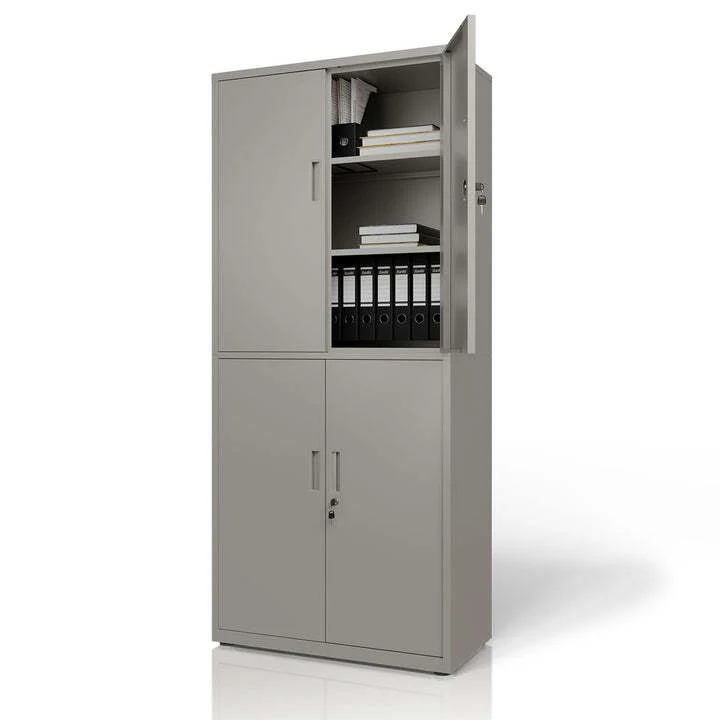 B-Ware Aktenschrank Metall Büroschrank mit Cam-Lock Schloss 3 Einlegeböden 2 Schlüssel