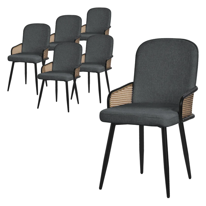 ML-Design | Esszimmerstuhl Set mit Metallbeinen Rücken- & Armlehne 51x91x61 cm, bis 120 kg, Küchenstuhl Wohnzimmerstuhl Polsterstuhl