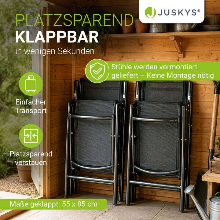 B-Ware Gartengarnitur Milano 7-teilig Gartenmöbel Set Tisch Stühle dunkelgrau 150x90cm