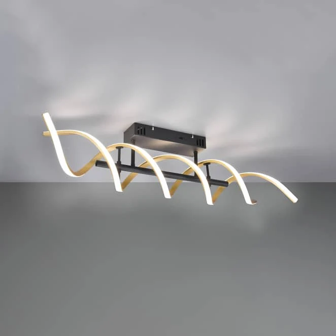 B-Ware Trio Lighting LED Deckenleuchte Deckenlampe Sequence dimmbar CCT messing matt
