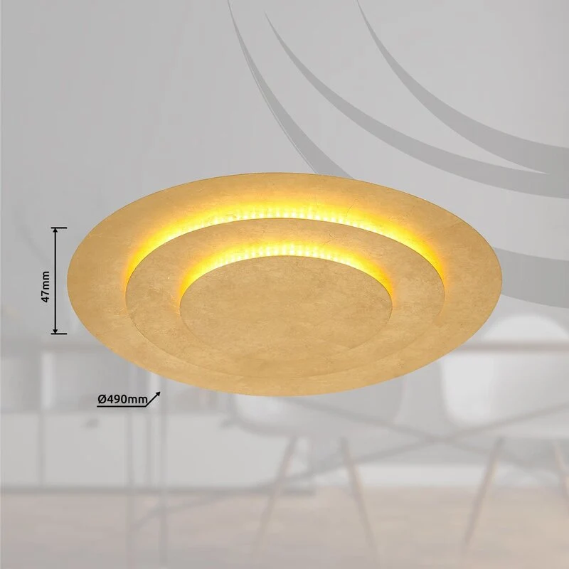 B-Ware LED-Deckenleuchte Heda 49 cm goldfarben Metall 40 W 5200 lm warmweiß