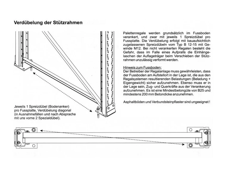 Fußplatte KENO SLP Palettenregal 120x140x100 mm