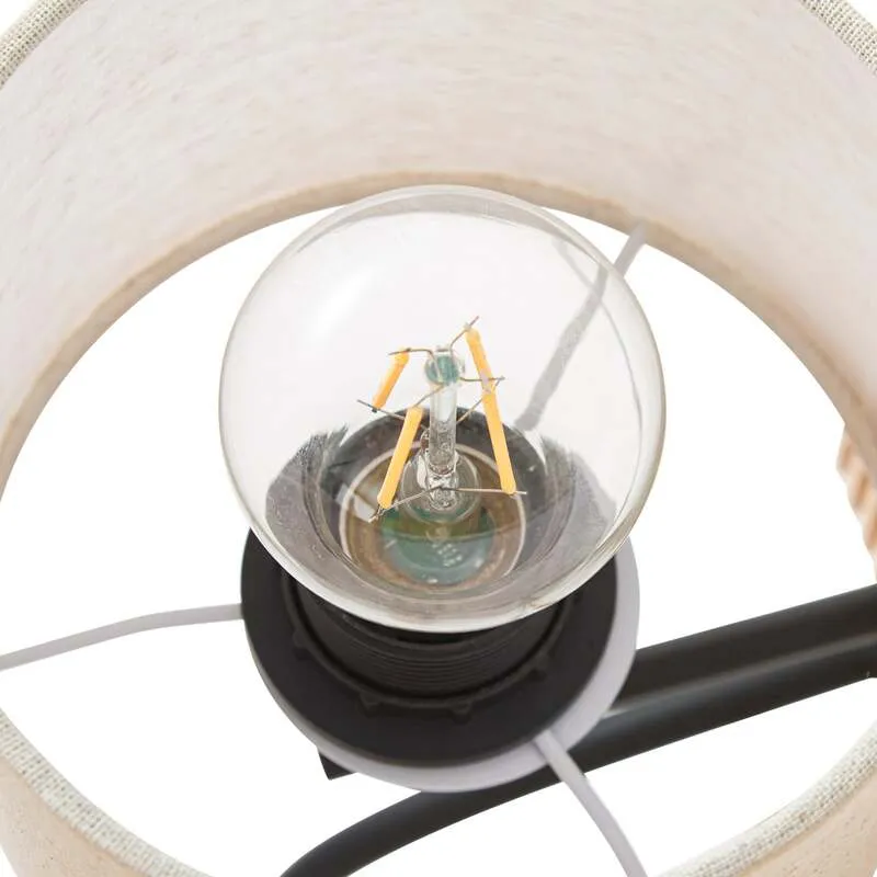 B-Ware Lucande Wandlampe Lieske LED Wandleuchte Lampe beige Textil Holz 39cm hoch